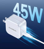 Choetech USB-C PD 45W GaN Type-C Wall Charger – US Plug – White – PD8007