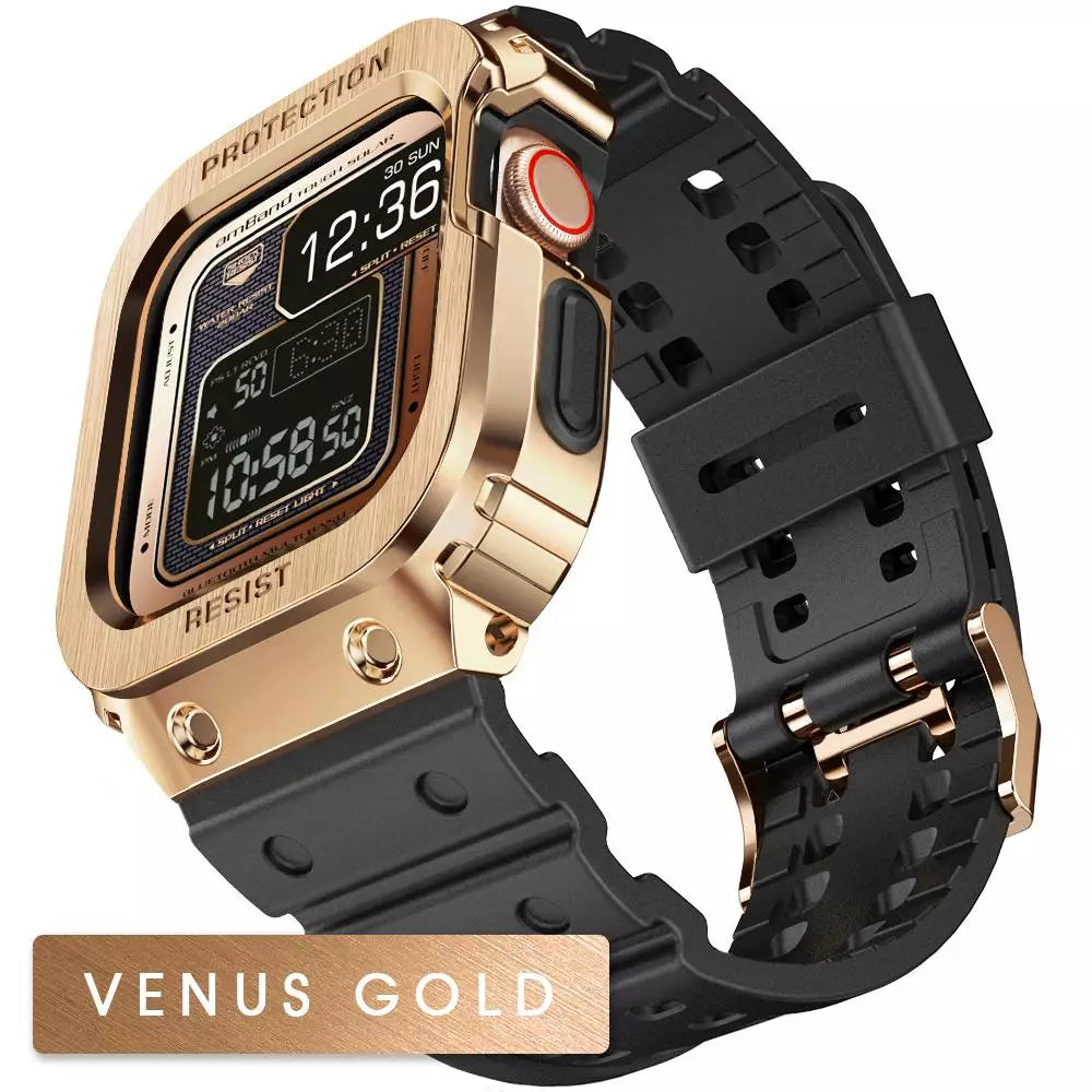 Apple Watch Band Case Classic Stainless Steel Bumper With TPU Milita CUBE
