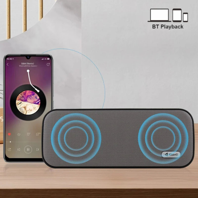 Kisonli KS-2002 Super Bass Mini Bluetooth Speaker TWS supported 10W