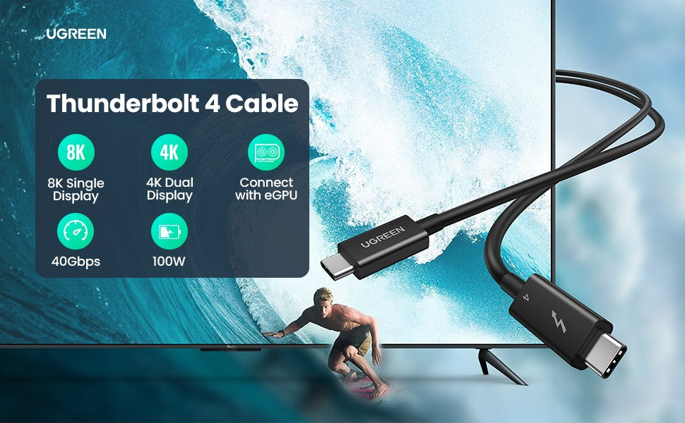 Ugreen Thunderbolt 4 100W Male to Male Usb C Fast Charging Data Cable