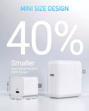 Choetech 30W USB C Charger EHO Mini GaN II USB C Wall Charger Compact PPS – White – US Plug – PD5007