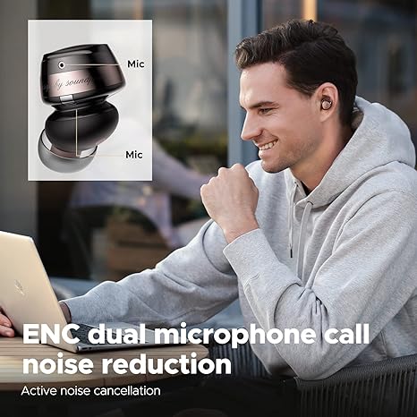SoundPEATS Opera03 Wireless Earbuds Active Noise Cancellation,33Hours Battery Playtime – Black