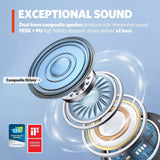 EarFun Air Wireless Earbuds Bluetooth Earbuds with 4 Mics Sweatshield IPX7 Waterproof Game Mode Wireless Charging Deep Bass USB-C Fast Charge