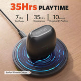 EarFun Air Wireless Earbuds Bluetooth Earbuds with 4 Mics Sweatshield IPX7 Waterproof Game Mode Wireless Charging Deep Bass USB-C Fast Charge