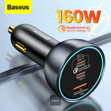 Baseus Qualcomm Quick Charge Digital Display Car Charger 2C+U 160W