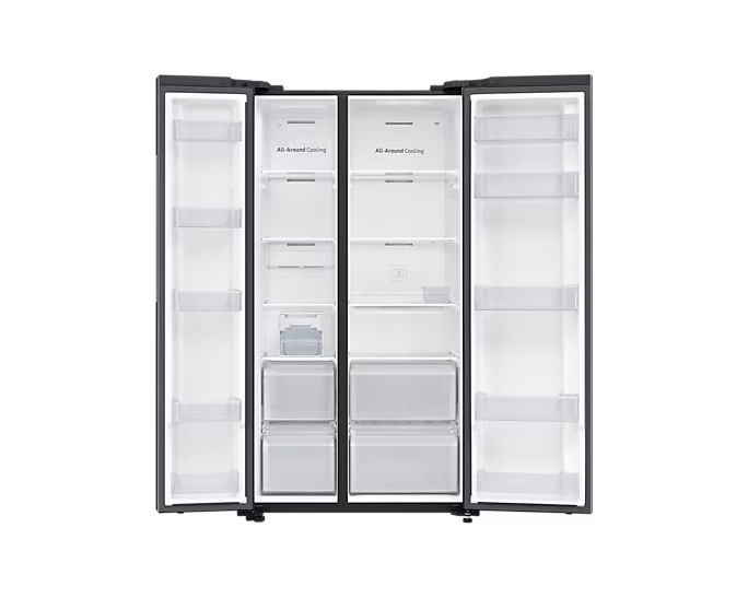 Samsung Refrigerator SBS with All-around Cooling, 680L (RS62R5001M9/LV)