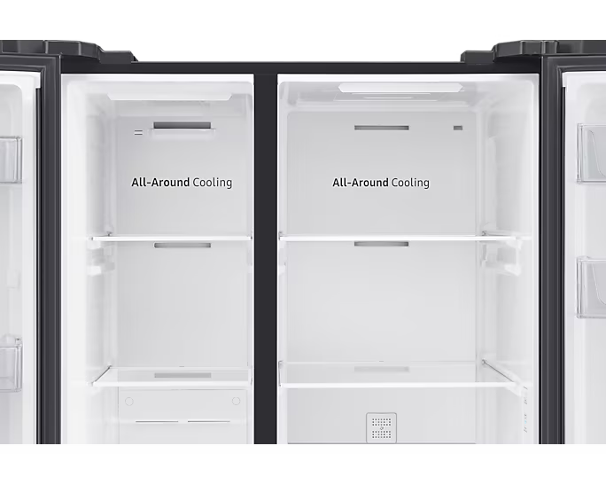Samsung Refrigerator SBS with All-around Cooling, 680L (RS62R5001M9/LV)