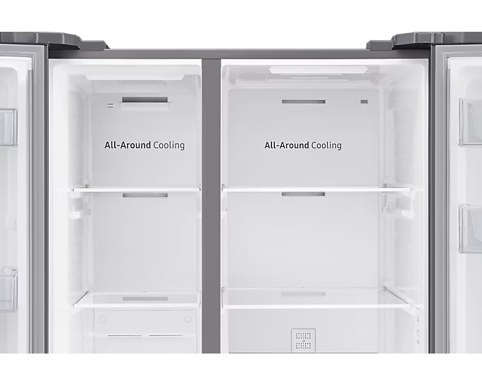 Samsung Refrigerator SBS with All-around Cooling, 680L (RS62R5001M9/LV)