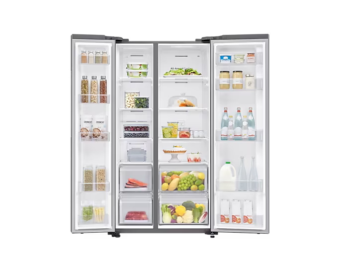 Samsung Refrigerator SBS with All-around Cooling, 680L (RS62R5001M9/LV)