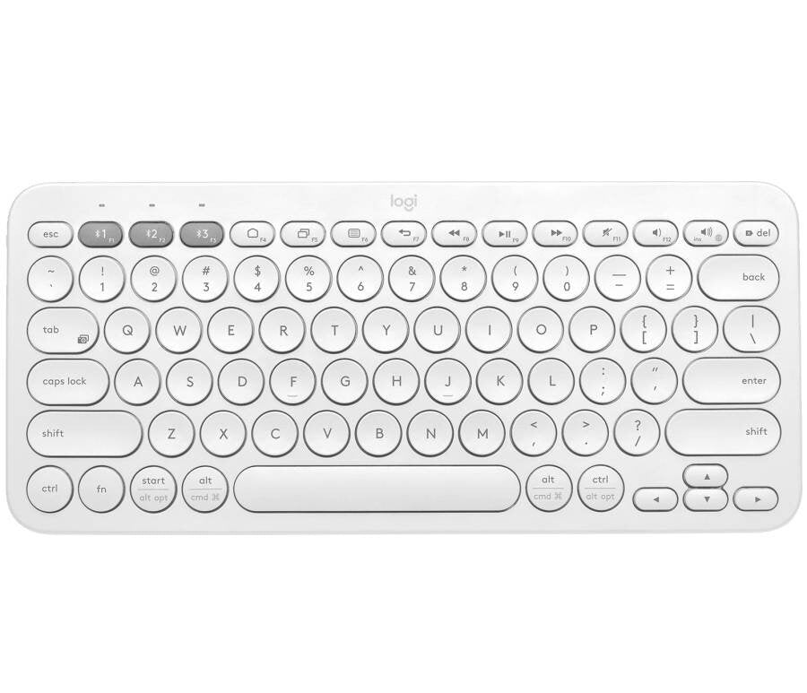 Logitech K380 Pebble Multi-Device Bluetooth Keyboard – Windows, Mac, Chrome  OS, Android, iPad, iPhone, Apple TV Compatible – with Flow Cross-Computer