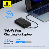Baseus Adaman Digital Display Fast Charge Power Bank 24000mAh 140W Cluster Black（With Superior Series Fast Charging Data Cable Type-C to Type-C 240W (48V/5A) 1m Black)