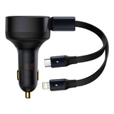 Baseus Enjoyment Retractable 2-in-1 Car Charger C+L 30W