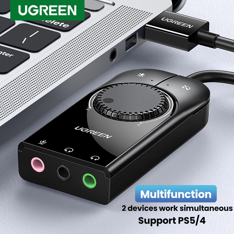UGREEN USB External Stereo Sound Adapter 15cm Black Cubeonline pk ugreen-usb-external-stereo-sound-adapter-15cm-black-cubeonline-pk