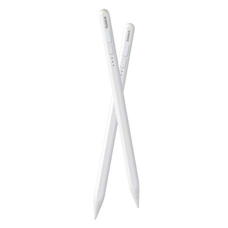 Baseus Smooth Writing 2 Series Stylus with LED Indicators, Moon White (Active/Passive version with type-C cable, active pen tip and passive pen cap)