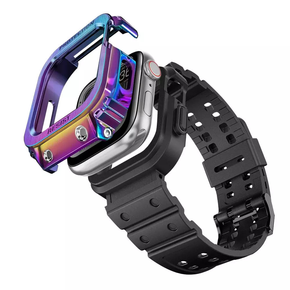 Apple Watch Band Case Classic Stainless Steel Bumper With TPU
