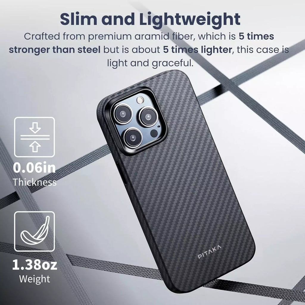 iPhone 15 Pro Max PITAKA MagEZ Case 4 Aramid Carbon Fiber