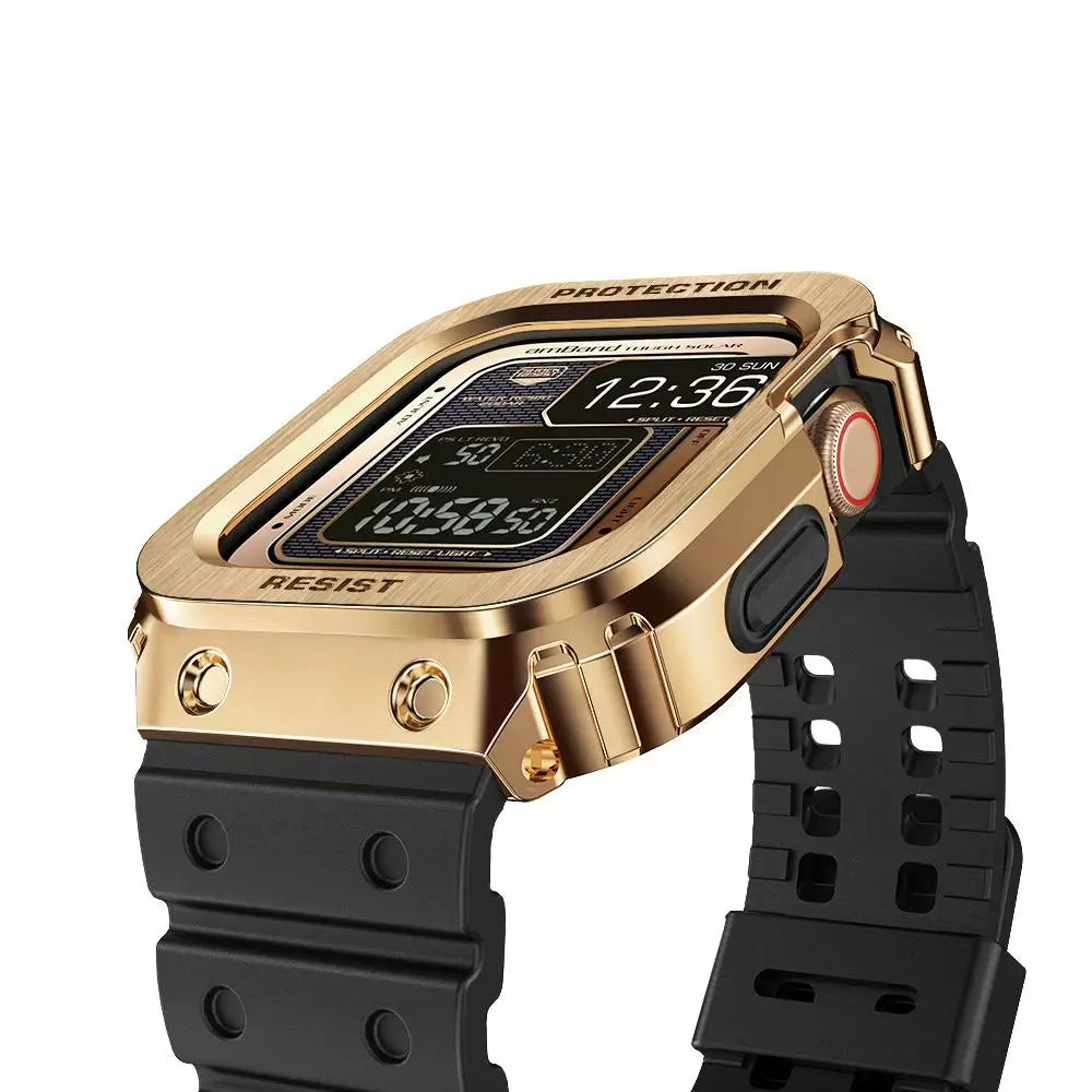 Apple Watch Band Case Classic Stainless Steel Bumper With TPU