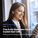 EarFun Air Pro 3 Noise Cancelling Wireless Earbuds Qualcomm® aptX™ Adaptive Sound 6 Mics CVC 8.0 ENC Bluetooth 5.3 45H Playtime App Customize EQ Wireless Charging