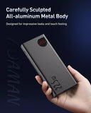 Baseus Adaman Metal Digital Display Quick Charge Power Bank 20000mAh 22.5W Black Overseas Edition (With Simple Series Charging Cable USB to TypeC 3A 0.3m Black)