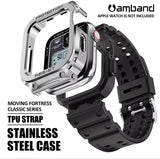Apple Watch Band & Case Classic Stainless Steel Bumper With TPU Military Strap (40MM)