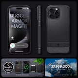 Apple iPhone 15 Pro Max Rugged Armor MagFit Case by Spigen – ACS06561 – Matte Black