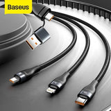 Baseus Flash Series Ⅱ Two-for-three Charging Cable U+C to M+L+C 100W Black