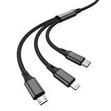 ASPOR AC-23 3IN1 1M 3A DATA CABLE U+C+IP