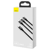 Baseus Type-C Rapid 3-In-1 Cable For Micro + Lightning + Type-C 20W 1.5m Black