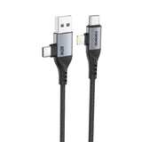 foneng X92 1M 4-in-1 Metal Head Braided Cable (60W)