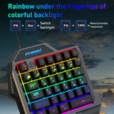 FOREV FV-F6 One Handed Gaming Keypad with Rainbow Light