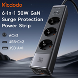 Mcdodo 6 in 1 30W GaN Surge Protection Power Strip