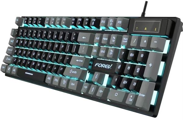 FOREV FV-Q8 Wired Gaming Keyboard (White Light) - Black