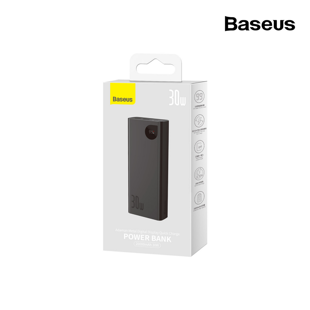 Baseus Adaman Metal Digital Display Fast Charge Power Bank 20000mAh 30 –  CUBE