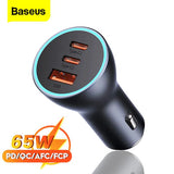 Baseus Golden Contactor Pro Triple Fast Car Charger 2C+U 65W