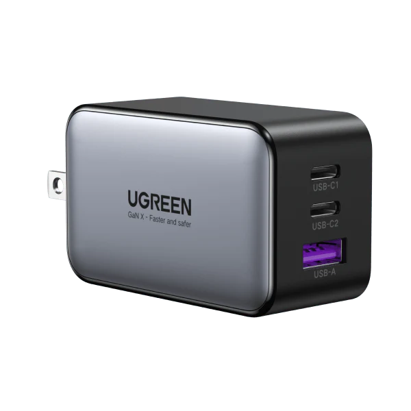 UGreen Nexode 65W USB C Charger, 3-Ports PD GaN Fast Charger
